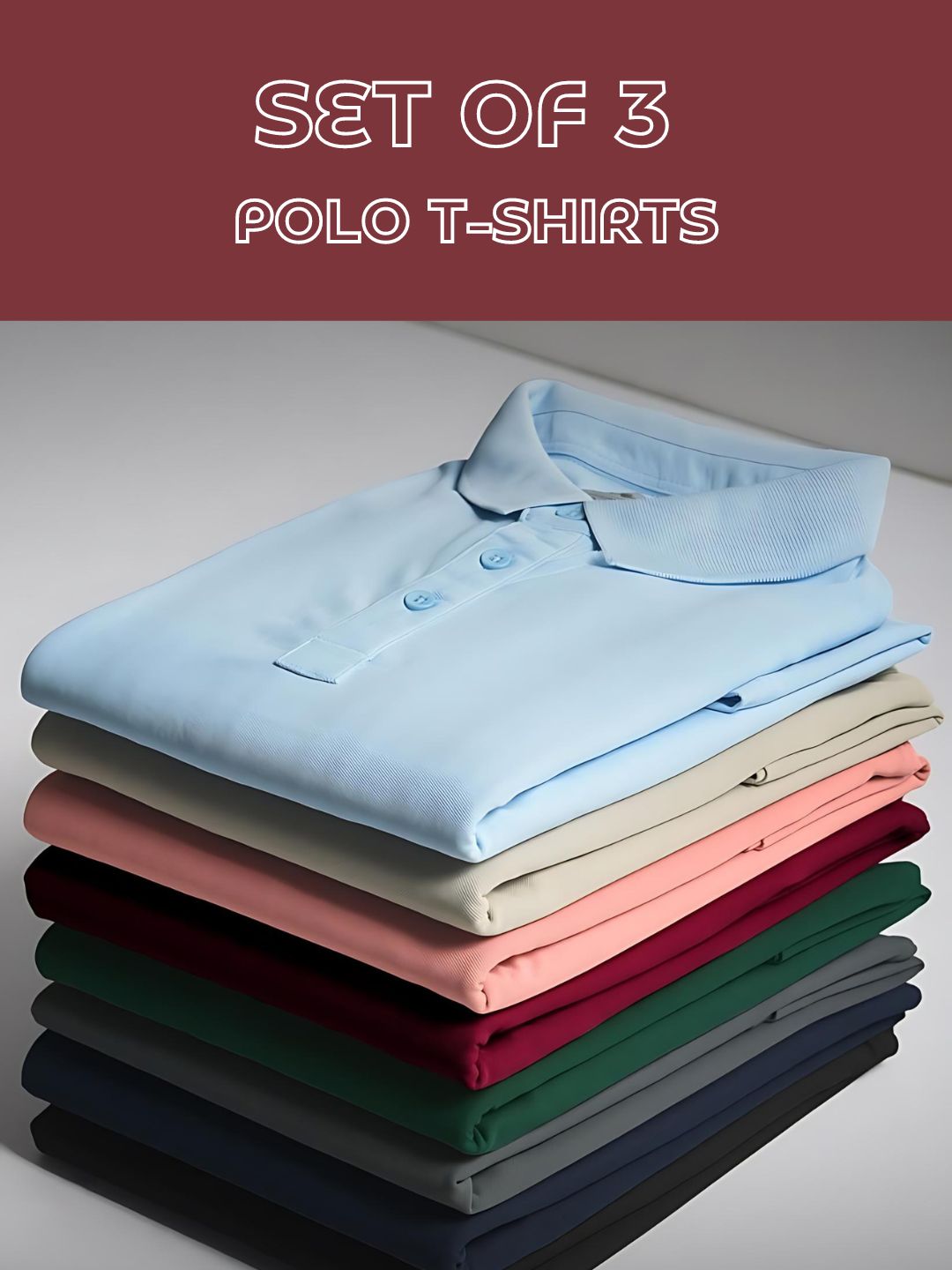 Pack of 3- Pique Polo T-shirt Combo
