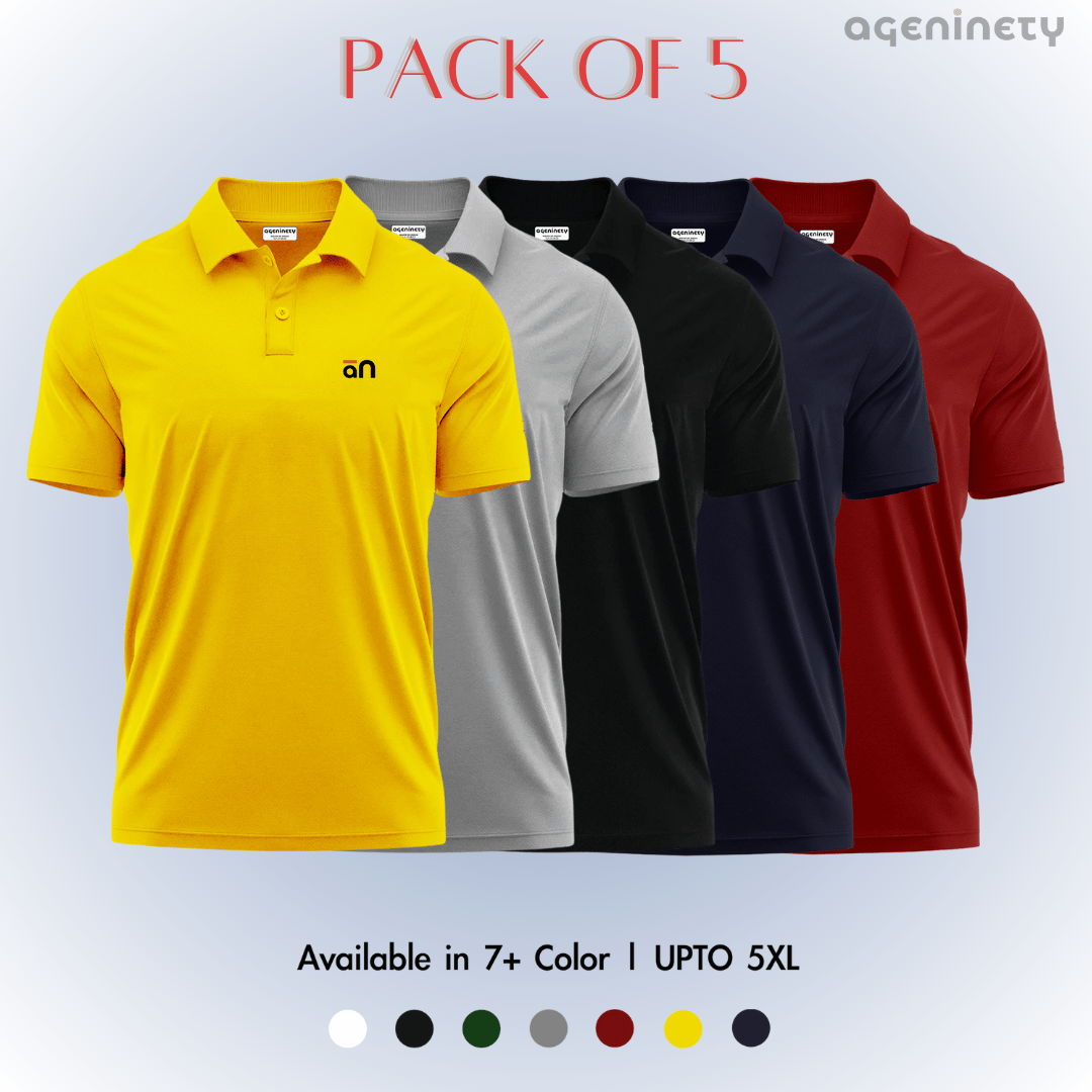 Pack of 5- Pique Polo T-shirt Combo