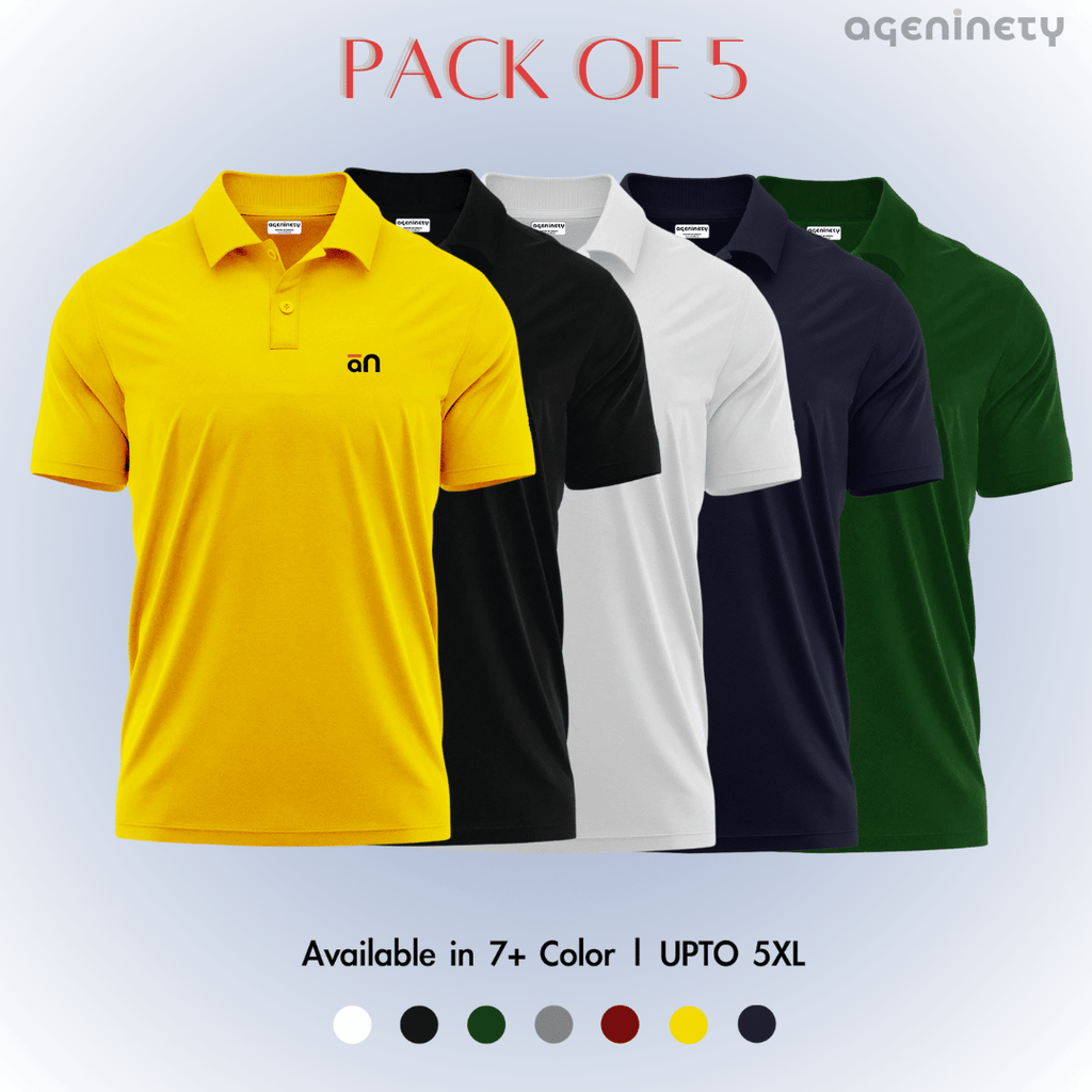 Pack of 5- Pique Polo T-shirt Combo