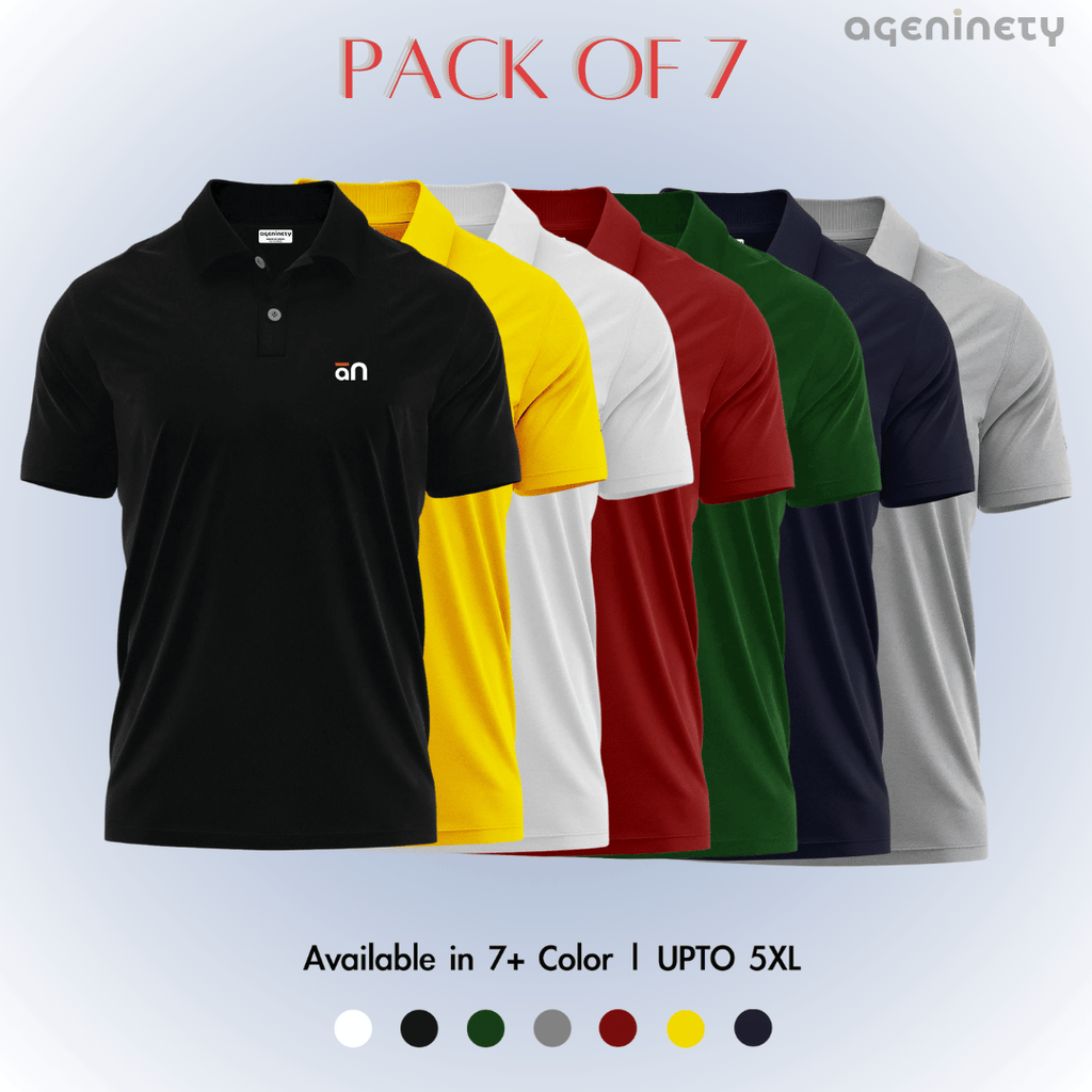 Pack of 7- Pique Polo T-shirt Combo