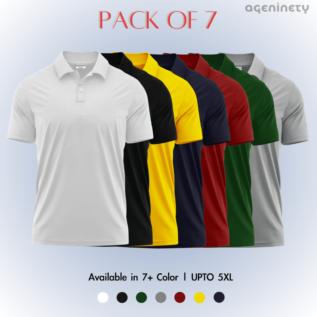 Pack of 7- Pique Polo T-shirt Combo