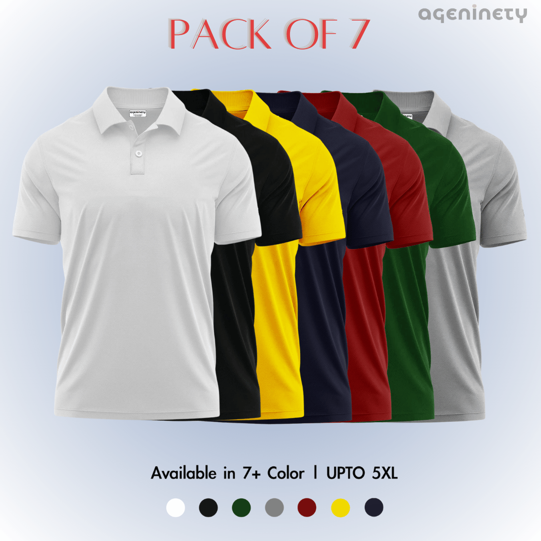Pack of 7- Pique Polo T-shirt Combo