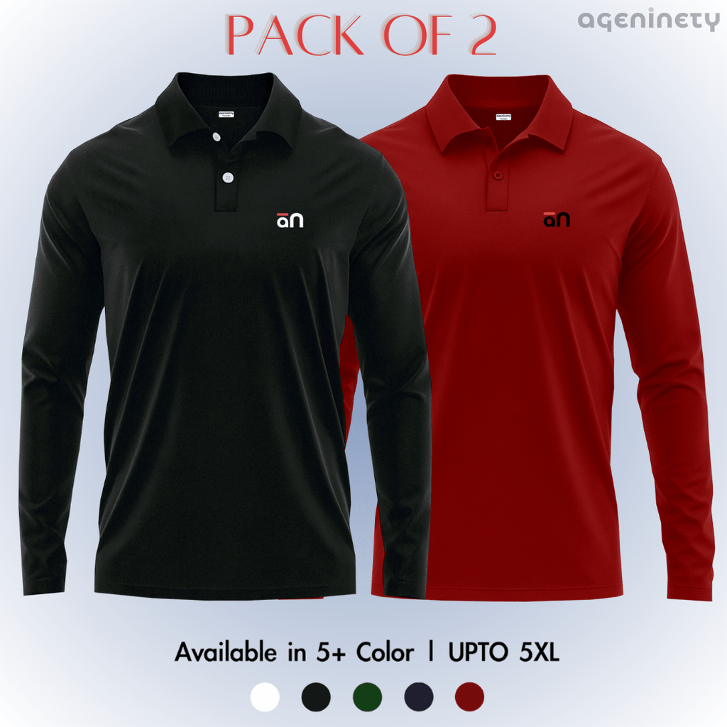 Pack of 2- Full Sleeve Polo T-shirt