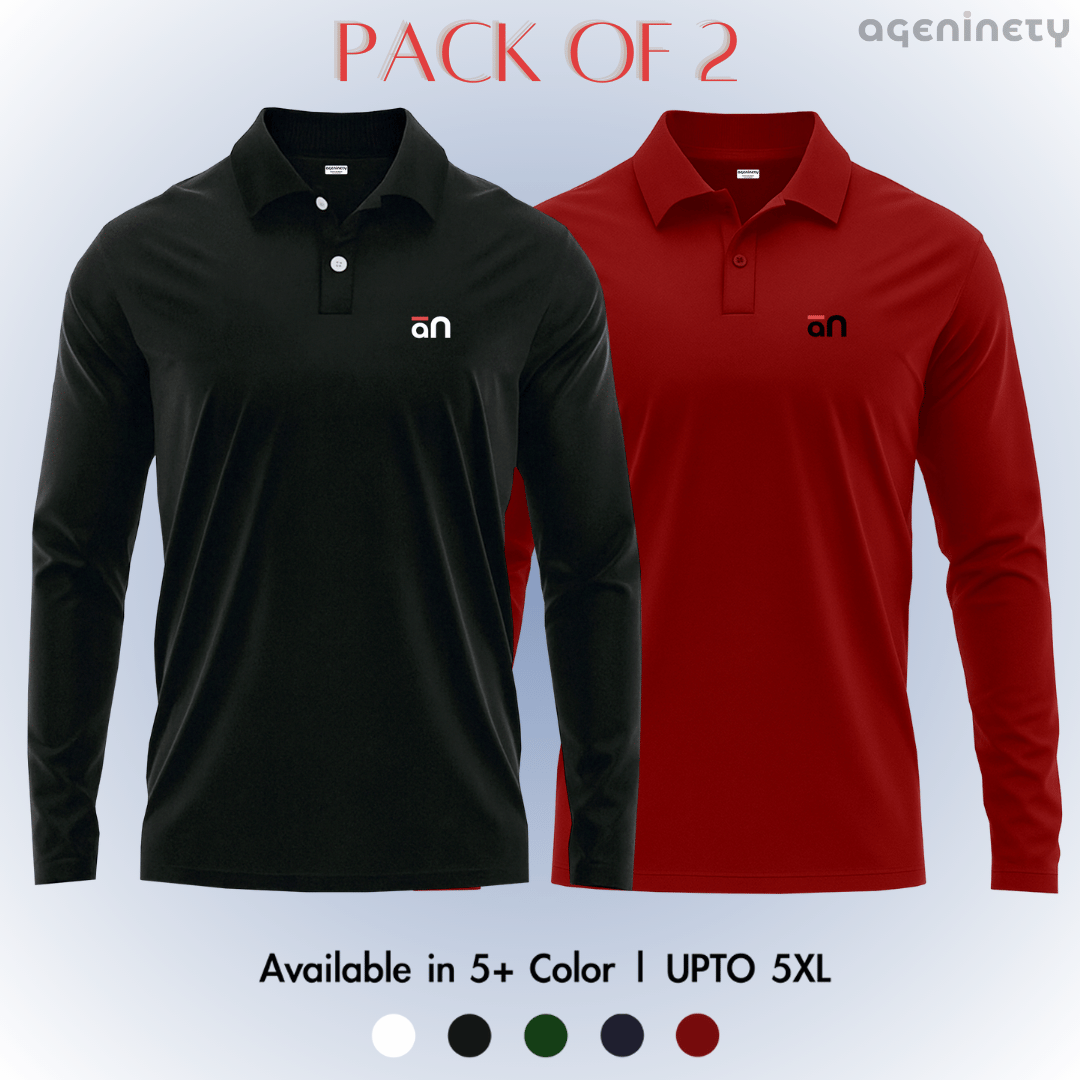 Pack of 2- Full Sleeve Polo T-shirt