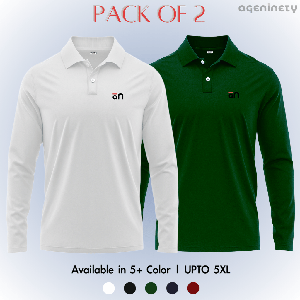 Pack of 2- Full Sleeve Polo T-shirt