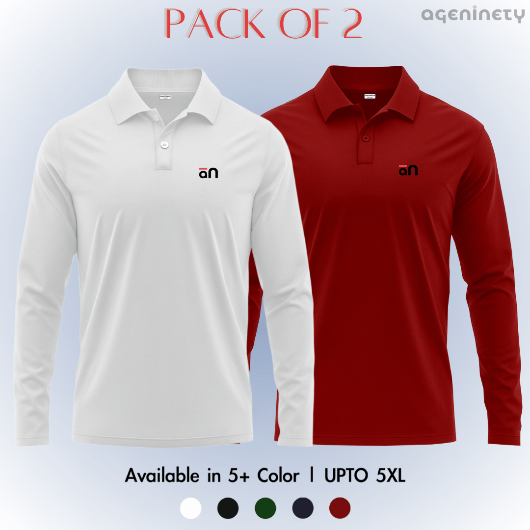 Pack of 2- Full Sleeve Polo T-shirt