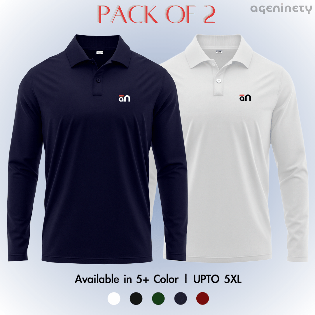 Pack of 2- Full Sleeve Polo T-shirt