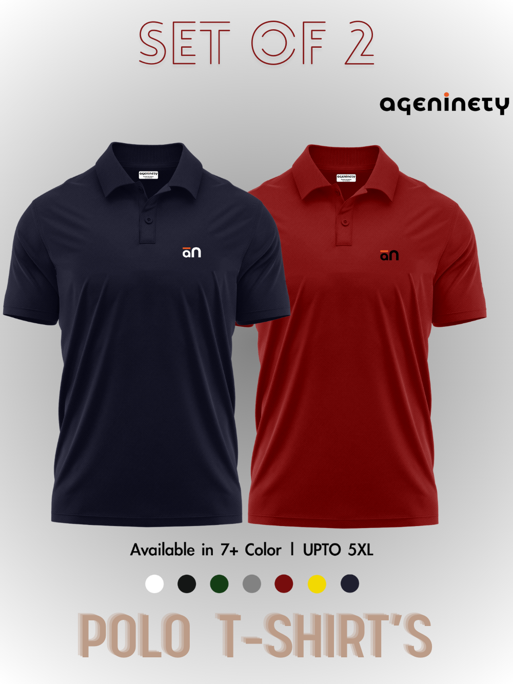 Pack of 2- Pique Polo T-shirt Combo
