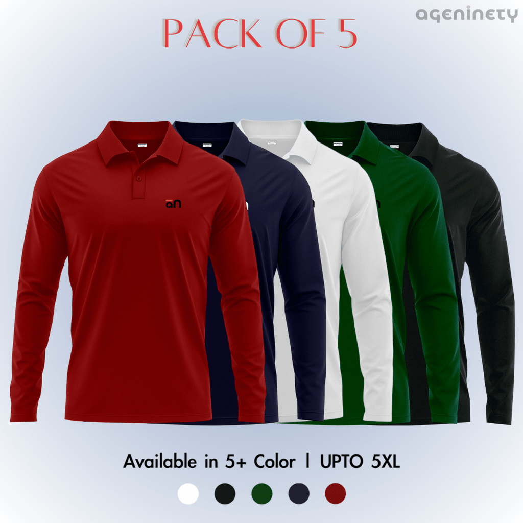 Pack of 5- Full Sleeve Polo T-shirt