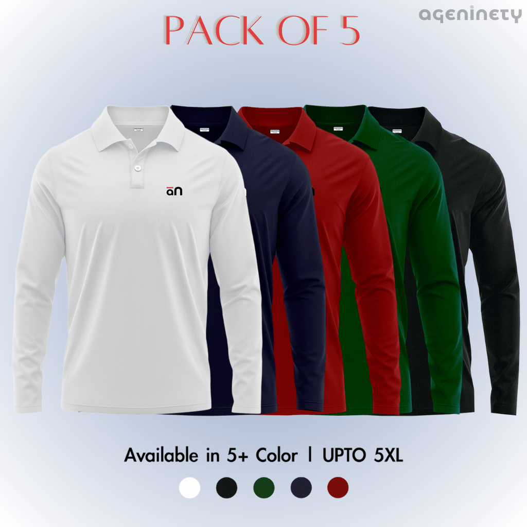 Pack of 5- Full Sleeve Polo T-shirt