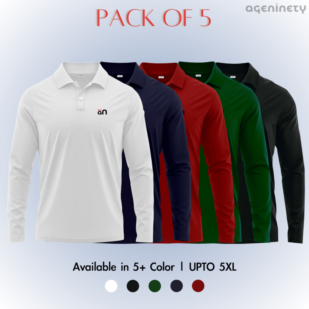 Pack of 5- Full Sleeve Polo T-shirt