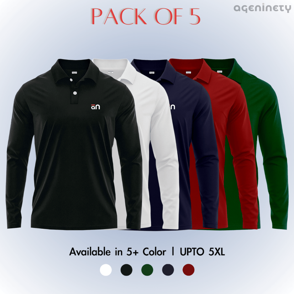 Pack of 5- Full Sleeve Polo T-shirt
