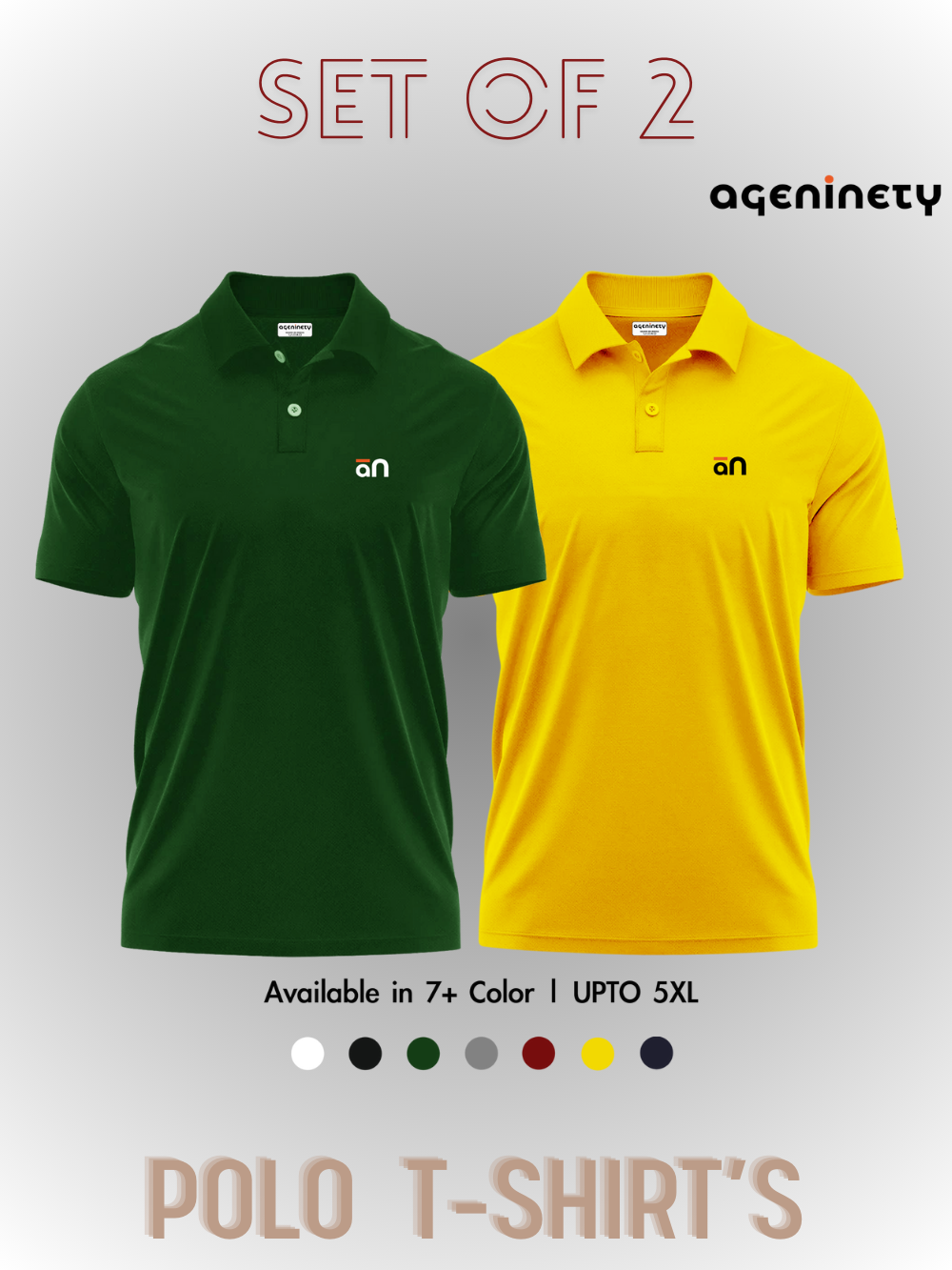 Pack of 2- Pique Polo T-shirt Combo