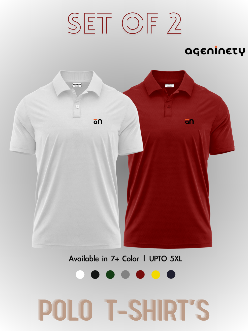Pack of 2- Pique Polo T-shirt Combo
