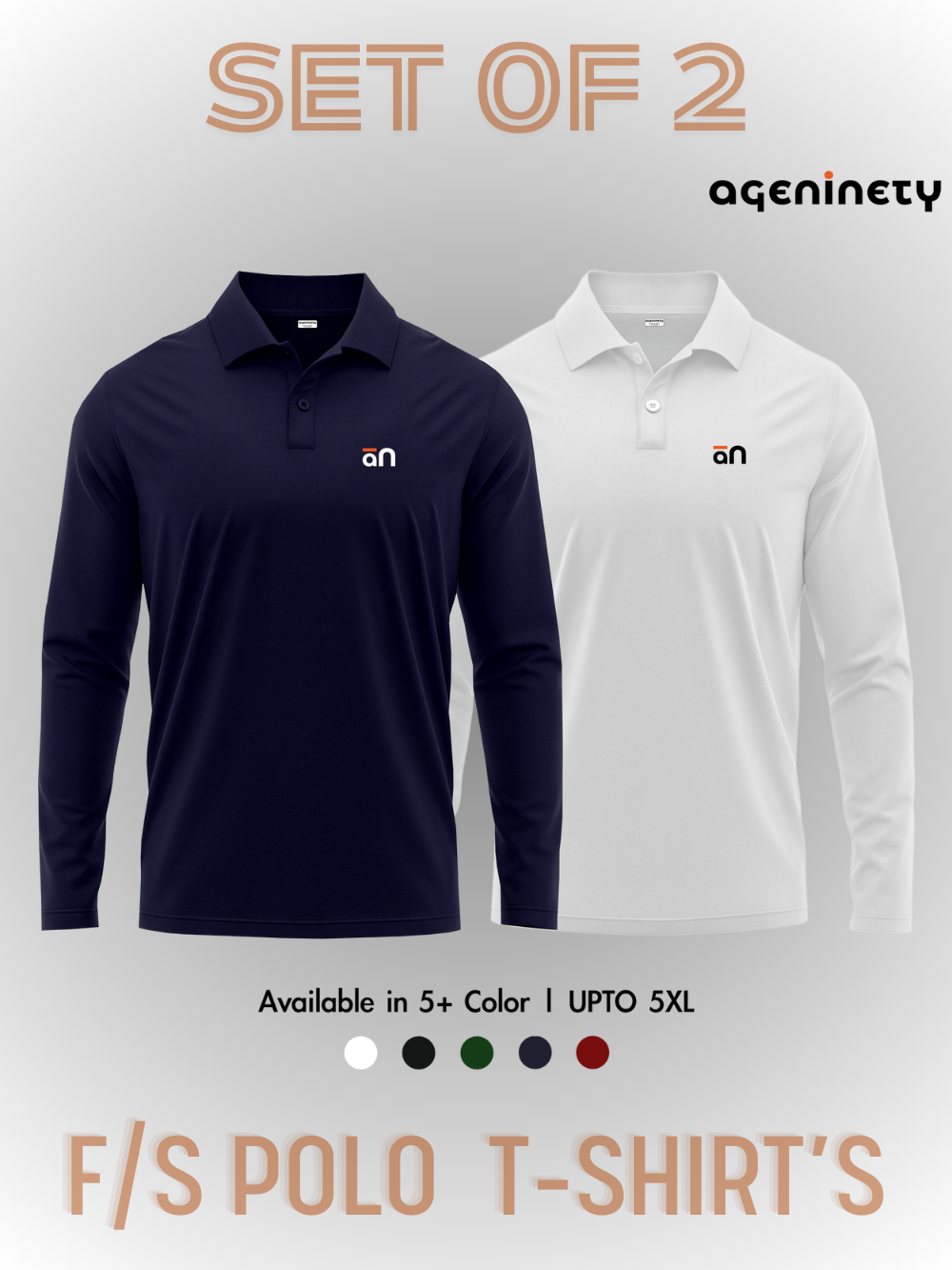 Pack of 2- Full Sleeve Polo T-shirt