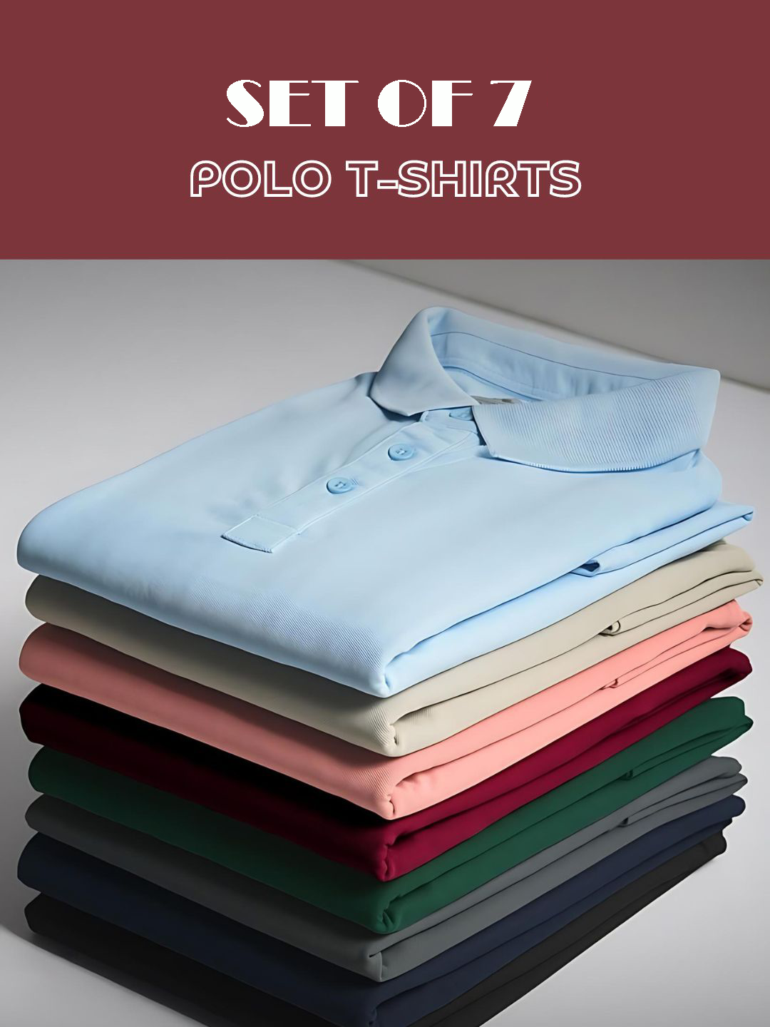 Pack of 7- Pique Polo T-shirt Combo
