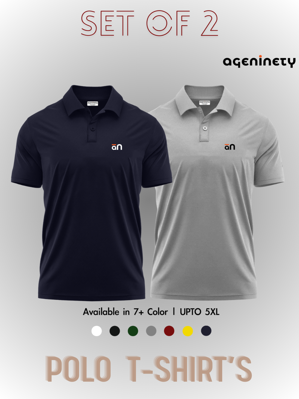 Pack of 2- Pique Polo T-shirt Combo