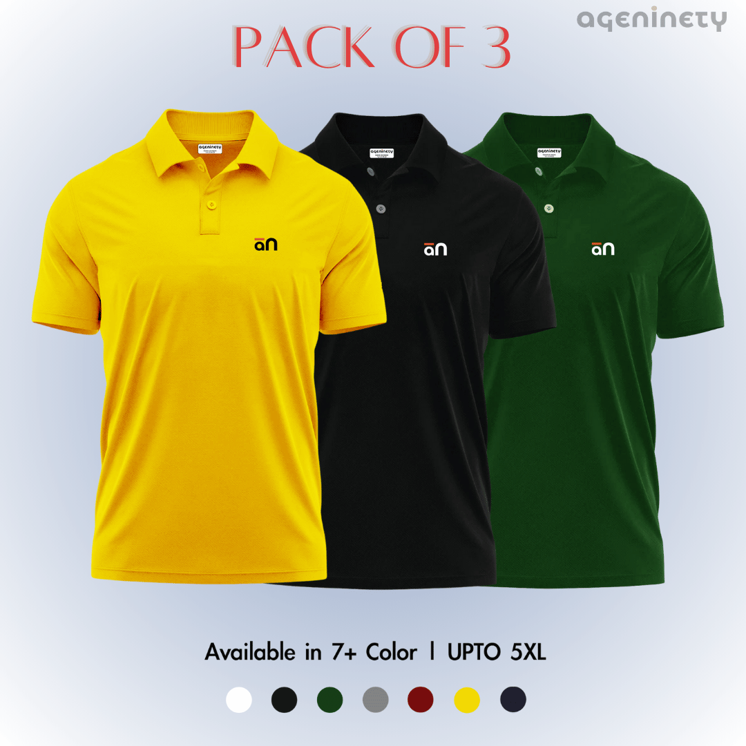 Pack of 3- Pique Polo T-shirt Combo