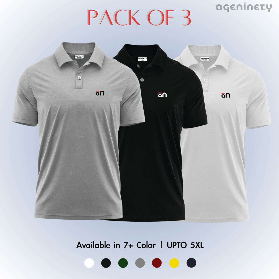 Pack of 3- Pique Polo T-shirt Combo