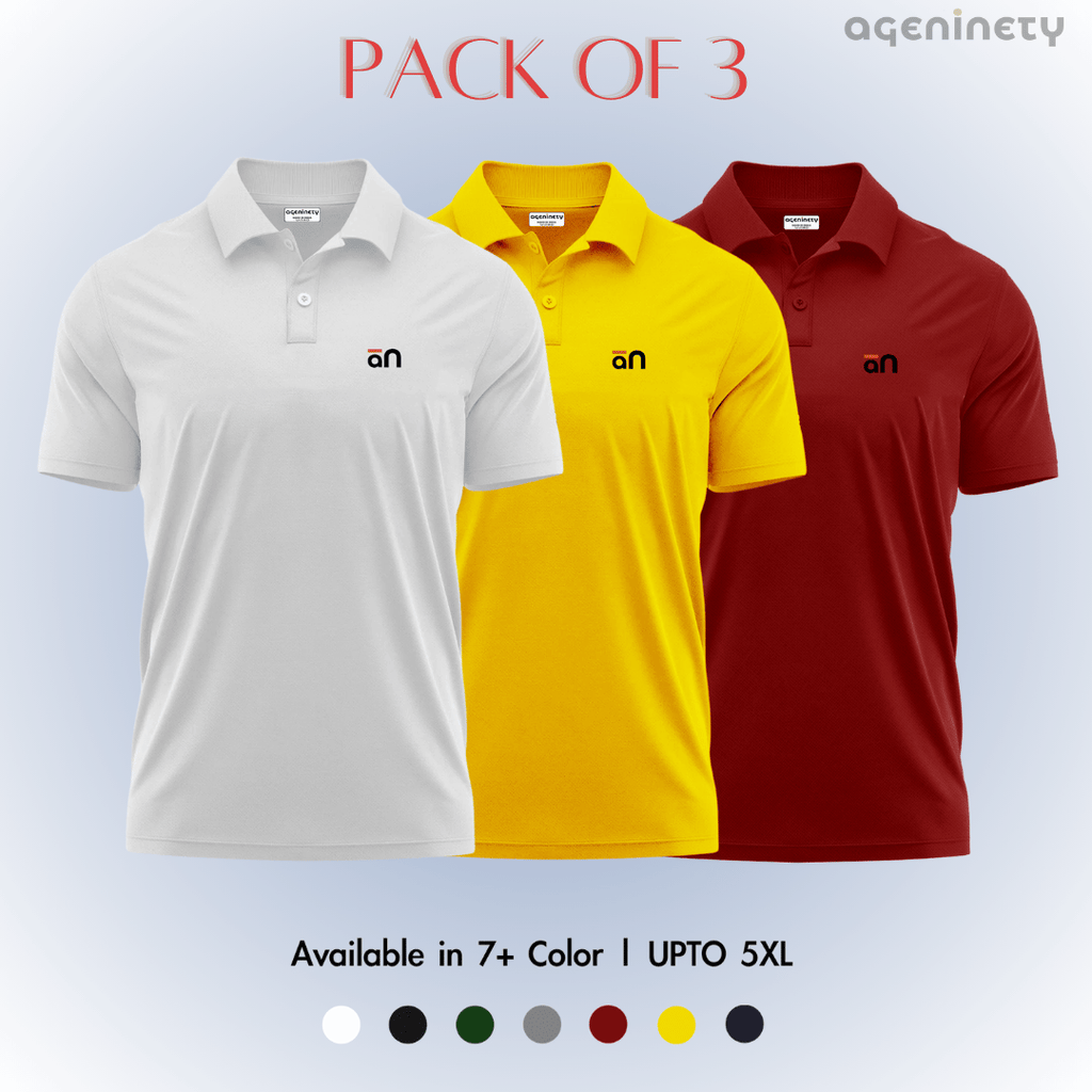 Pack of 3- Pique Polo T-shirt Combo