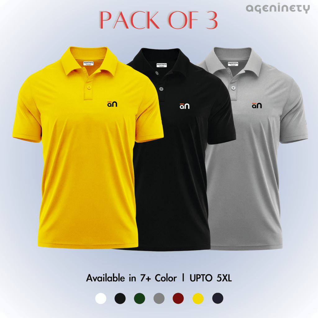 Pack of 3- Pique Polo T-shirt Combo