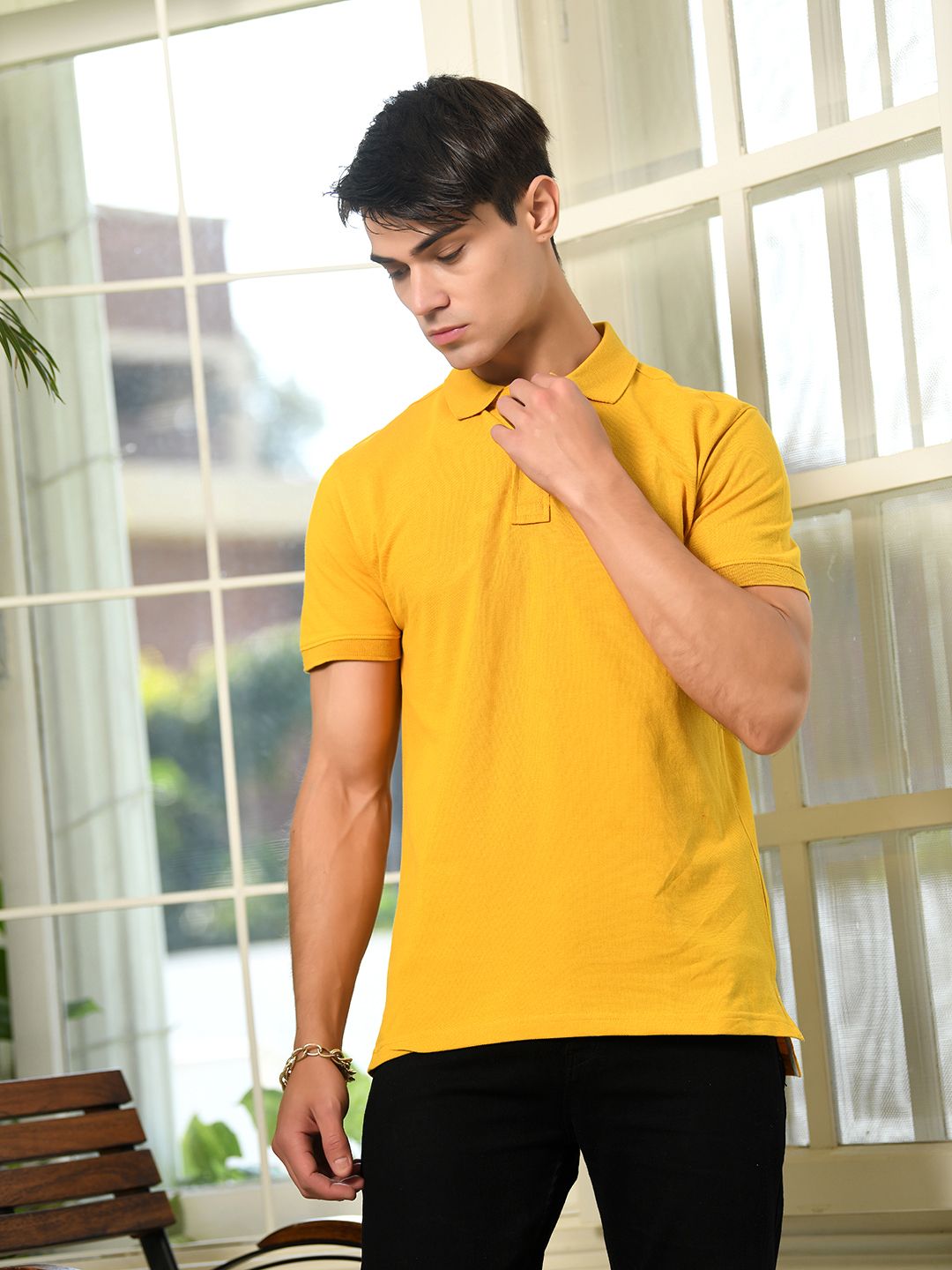 Mustard Pique Polo T-Shirt