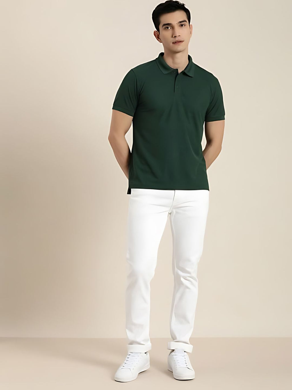 Bottle Green Pique Polo T-Shirt