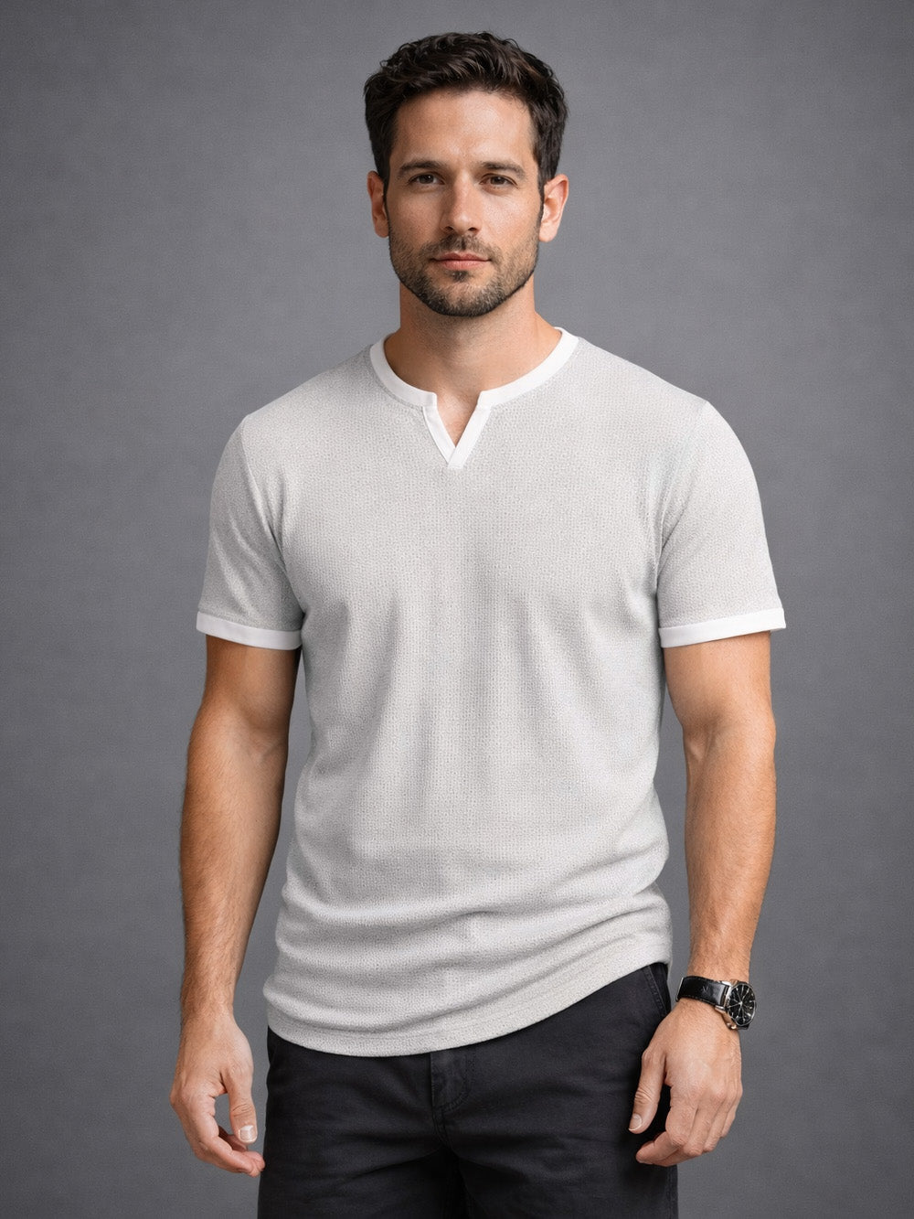 Waffle V-Neck T-Shirt