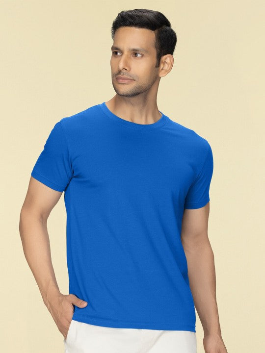 Light Blue Plain Round Neck T-Shirt