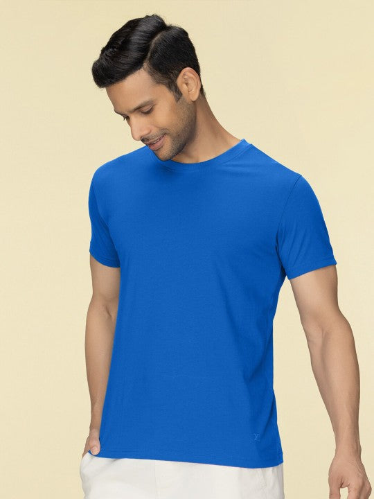 Light Blue Plain Round Neck T-Shirt