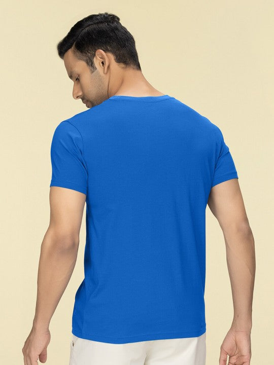 Light Blue Plain Round Neck T-Shirt