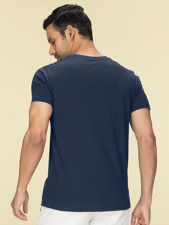 Navy Blue Plain Round Neck T-Shirt