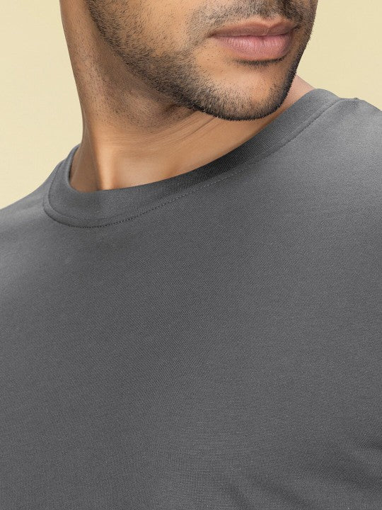 Olive Plain Round Neck T-Shirt
