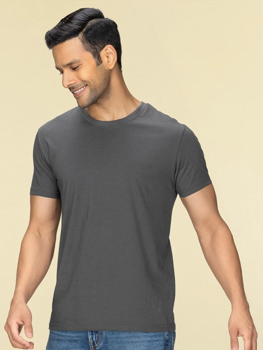 Olive Plain Round Neck T-Shirt