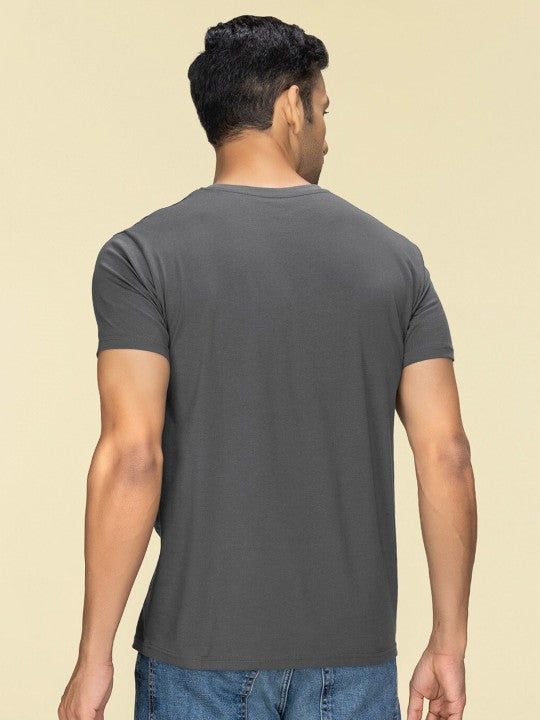 Olive Plain Round Neck T-Shirt