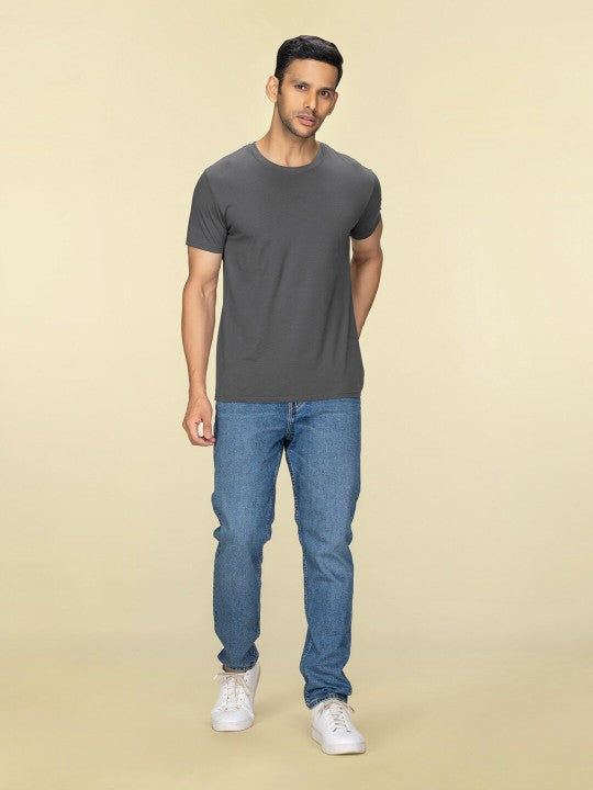 Olive Plain Round Neck T-Shirt