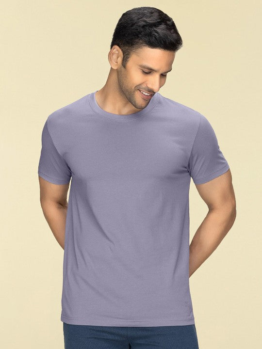 Steel Grey Plain Round Neck T-Shirt