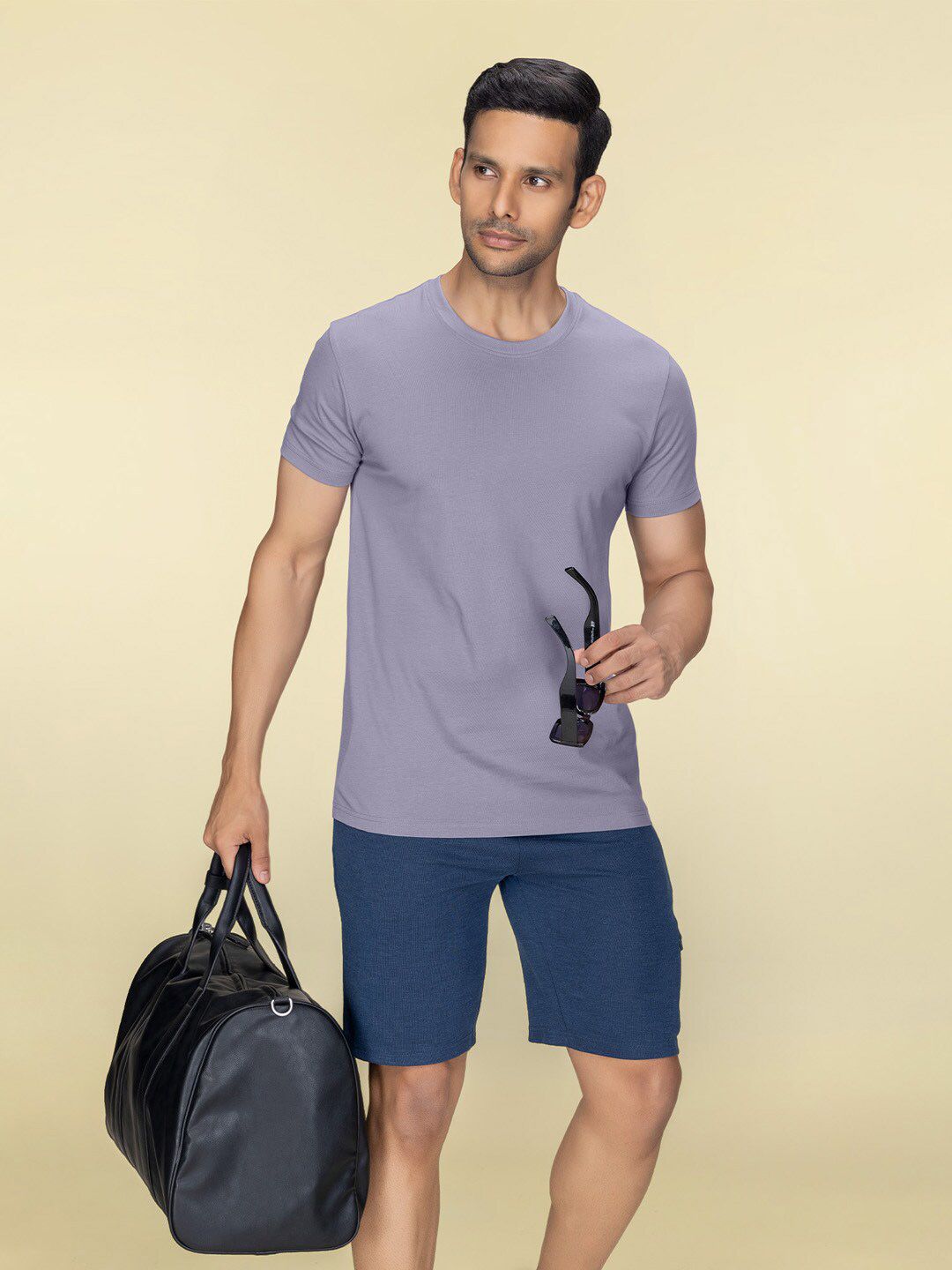 Steel Grey Plain Round Neck T-Shirt