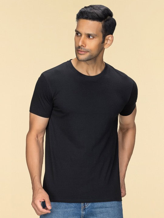 Black Plain Round Neck T-Shirt