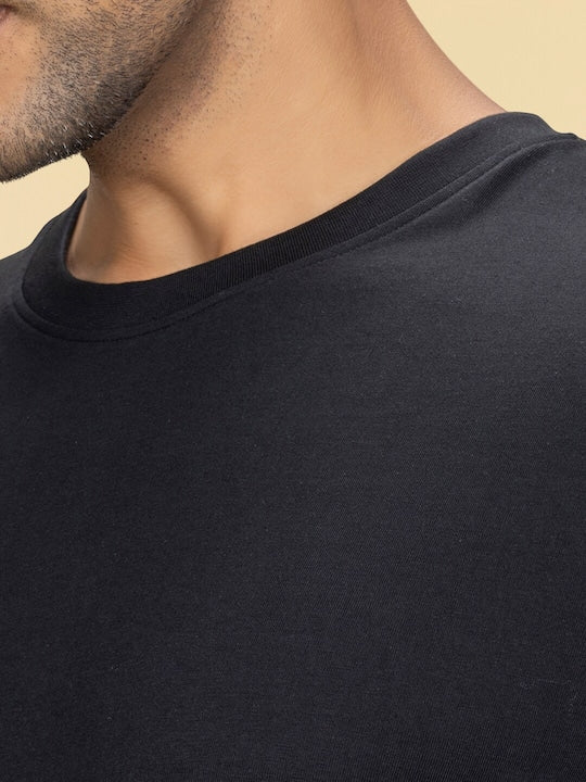 Black Plain Round Neck T-Shirt