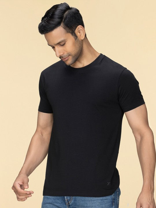 Black Plain Round Neck T-Shirt