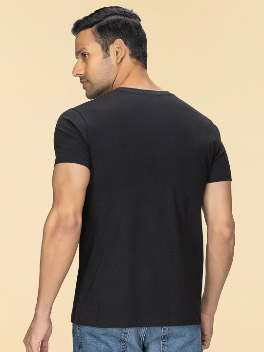 Black Plain Round Neck T-Shirt