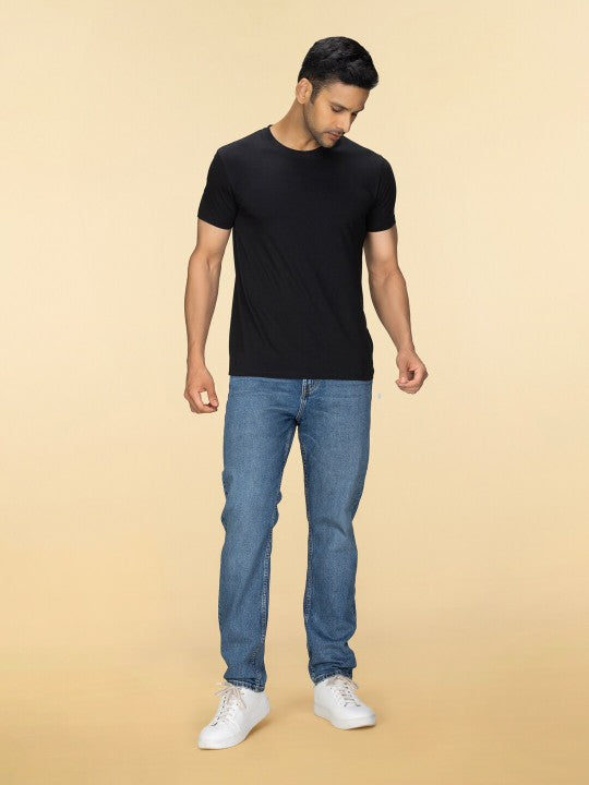 Black Plain Round Neck T-Shirt