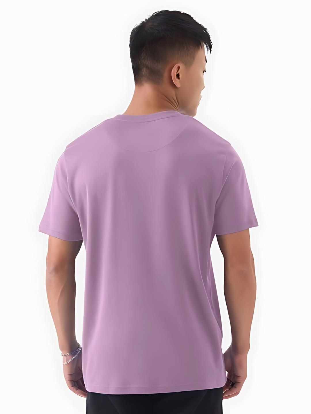 Lavender Plain Round Neck T-Shirt