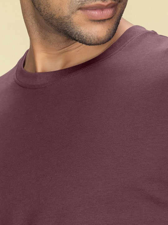 Maroon Plain Round Neck T-Shirt