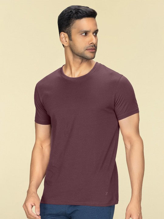 Maroon Plain Round Neck T-Shirt