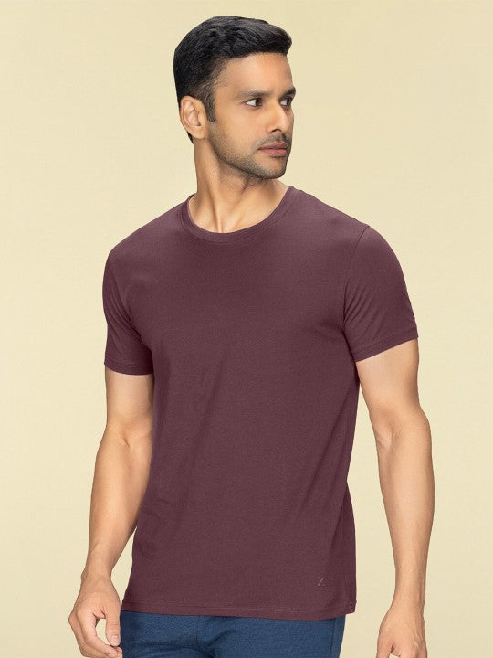 Maroon Plain Round Neck T-Shirt