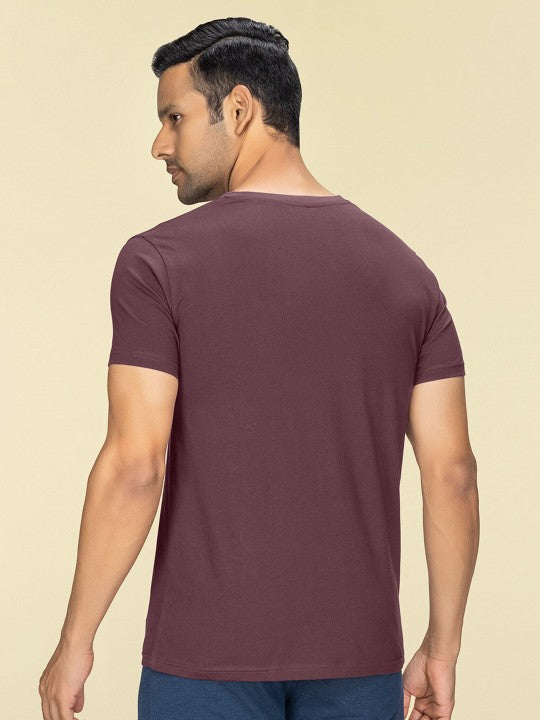 Maroon Plain Round Neck T-Shirt