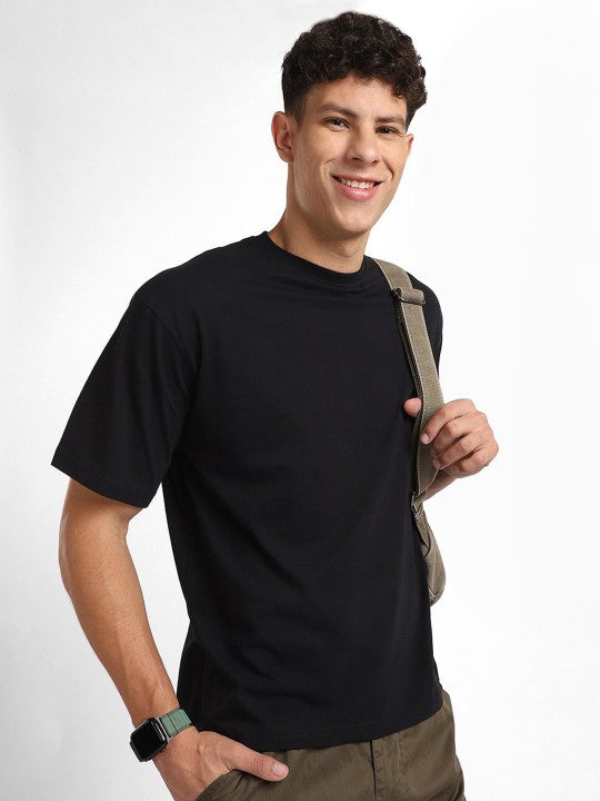 Black Plain Oversized T-Shirt For Men