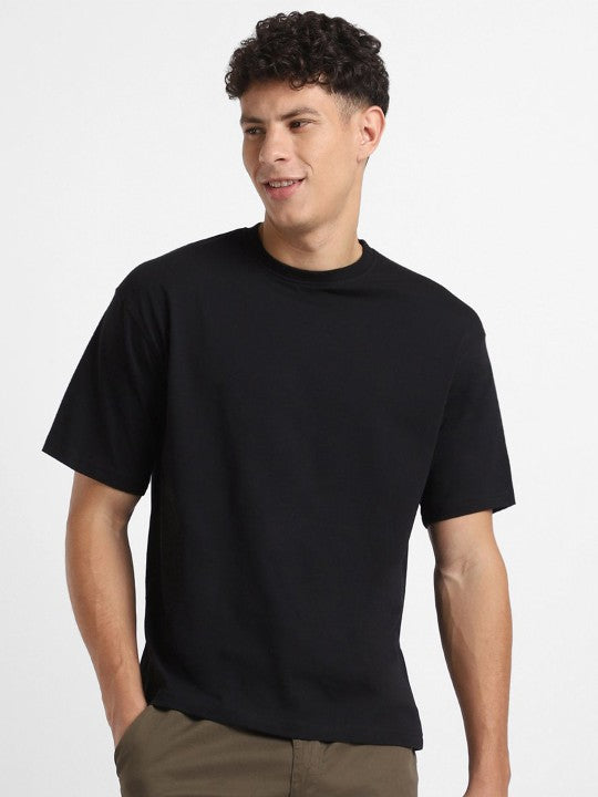 Black Plain Oversized T-Shirt For Men